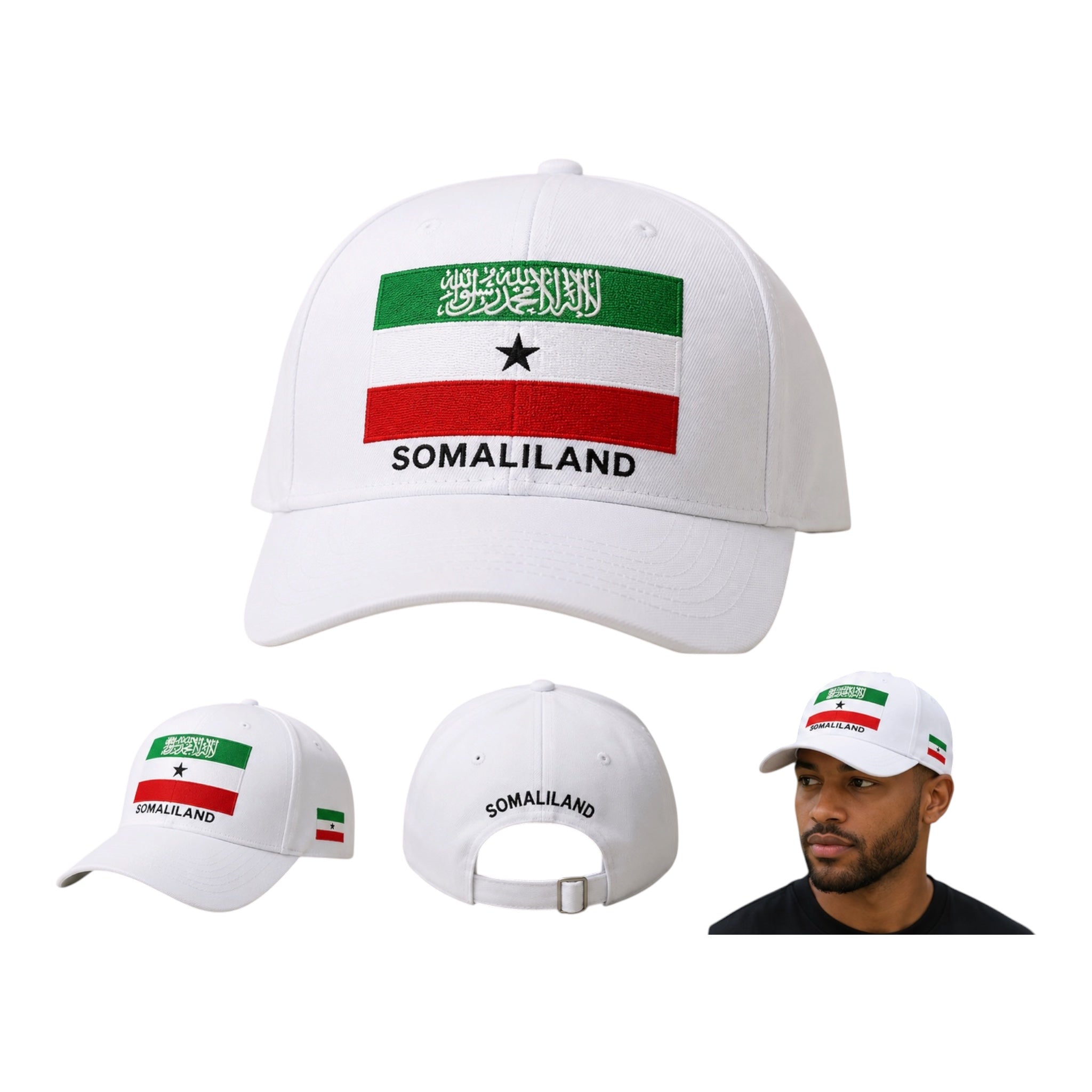 Somaliland Flag Premium Baseball Cap – White
