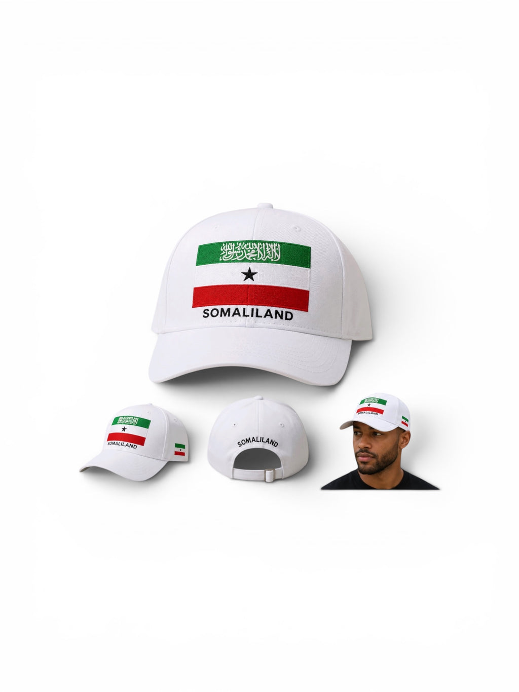 Somaliland Flag Premium Baseball Cap – White