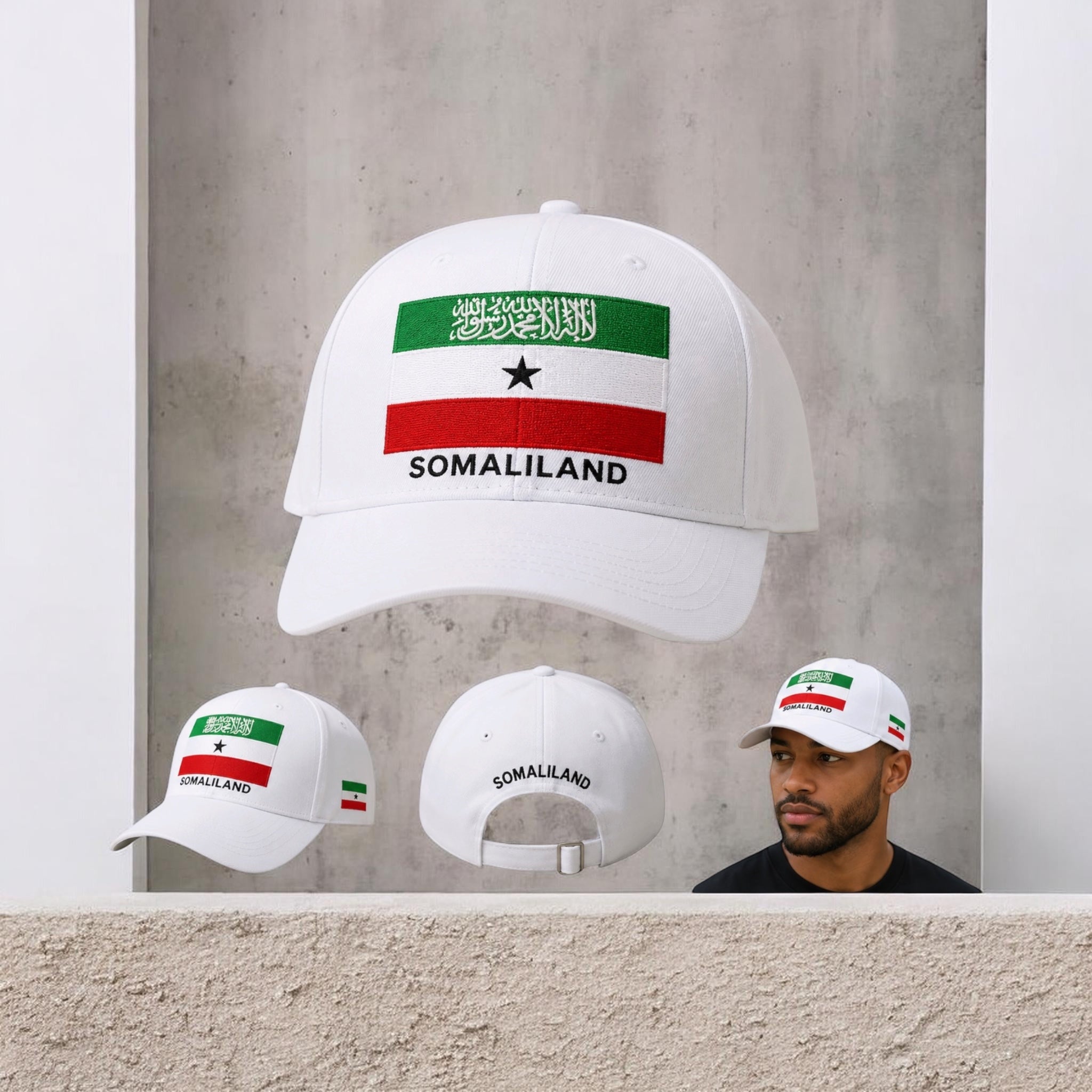 Somaliland Flag Premium Baseball Cap – White